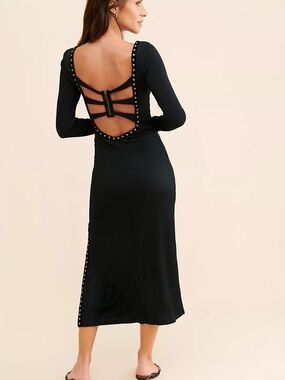 Free People Simone Black Studded Dress